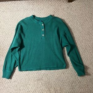 Old Navy Women's Green Henley Sweater